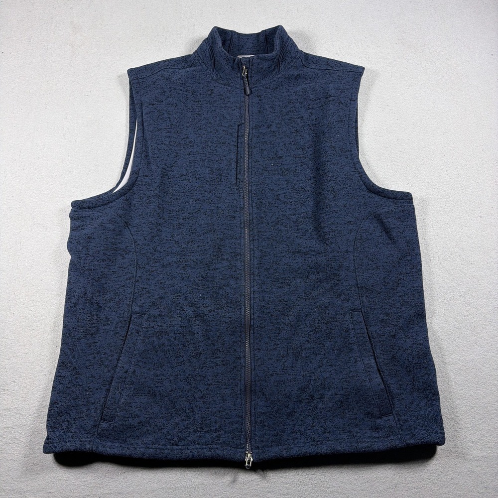 Johnnie-O Denali Vest Mens 2XLT Navy Softshell Full Zip Lined Performance